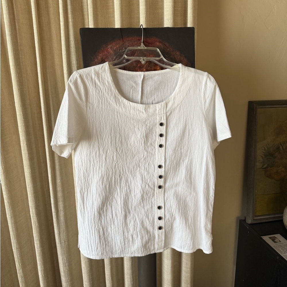 White Button-Up Women's Top